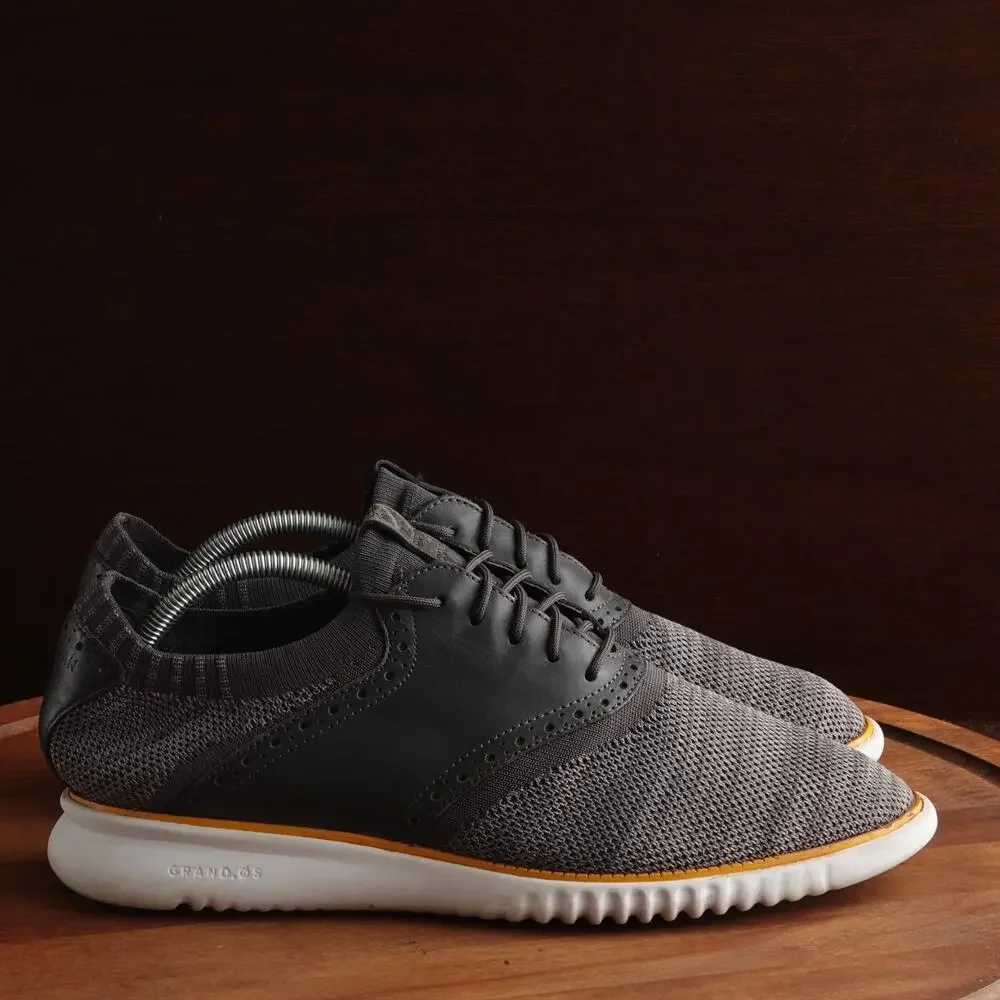 Cole Haan Oxfords Mens SZ 10.5M Gray‎ Knit Saddle Business Comfort Shoes C25308